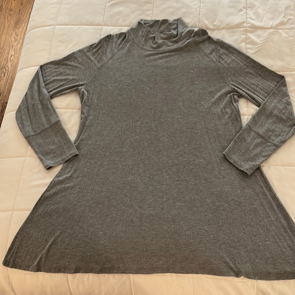 Grey mock neck, long sleeved tunic